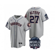 Men's Houston Astros #27 Jose Altuve 2021 Gray World Series Cool Base Stitched Baseball Jersey