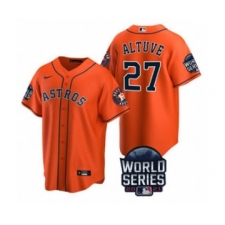 Men's Houston Astros #27 Jose Altuve 2021 Orange World Series Cool Base Stitched Baseball Jersey
