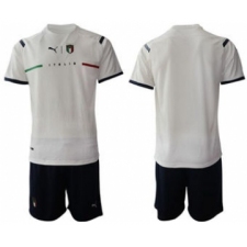 Men's Italy Custom Euro 2021 Soccer White Jersey and Shorts