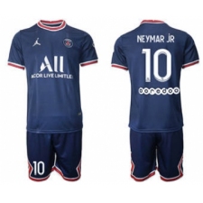 Men's Paris Saint-Germain #10 Neymar JR 2021-22 Blue Soccer Jersey