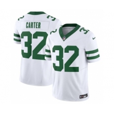 Men's Nike New York Jets #32 Michael Carter White 2023 F.U.S.E. Vapor Limited Throwback Stitched Football Jersey
