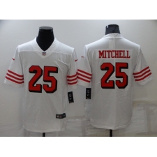 Men's San Francisco 49ers #25 Elijah Mitchell White Nike Scarlet Player Limited Jersey