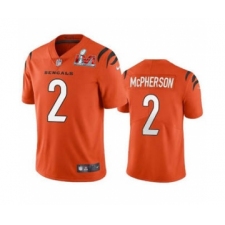 Men's Cincinnati Bengals #2 Evan McPherson 2022 Orange Super Bowl LVI Vapor Limited Stitched Jersey