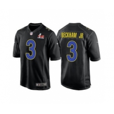 Men's Los Angeles Rams #3 Odell Beckham Jr. Black 2022 Super Bowl LVI Game Stitched Jersey