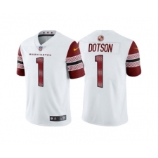 Men's Washington Commanders #1 Jahan Dotson White Vapor Untouchable Stitched Football Jersey