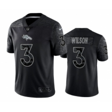 Men's Denver Broncos #3 Russell Wilson Black Reflective Limited Stitched Football Jersey