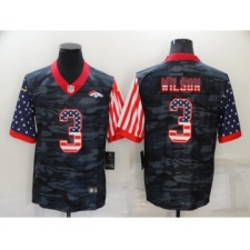 Men's Denver Broncos #3 Russell Wilson Camo Salute To Serve USA Flag Limited Jersey