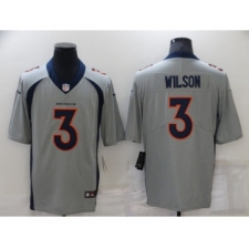 Men's Denver Broncos #3 Russell Wilson Grey Vapor Untouchable Limited Stitched Jersey
