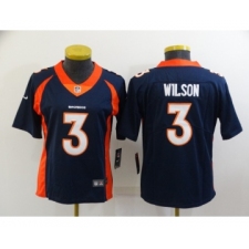 Women Denver Broncos #3 Russell Wilson Navy Vapor Untouchable Limited Stitched Jersey