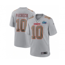Men's Kansas City Chiefs #9 JuJu Smith-Schuster Gray Super Bowl LVII Patch Atmosphere Fashion Stitched Game Jersey