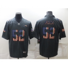 Men's Los Angeles Chargers #52 Khalil Mack Grey Salute To Service USA Flag Stitched Jersey