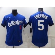 Men's Los Angeles Dodgers #5 Freddie Freeman Blue City Player Jerseys