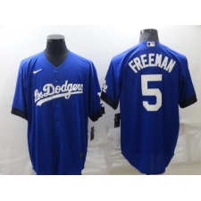 Men's Nike Los Angeles Dodgers #5 Freddie Freeman Blue City Player Jersey