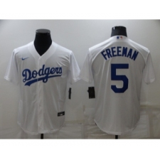 Youth Los Angeles Dodgers #5 Freddie Freeman White Cool Base Stitched Baseball Jersey