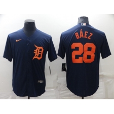 Men's Detroit Tigers #28 Javier Baez Nike Navy MLB Jersey