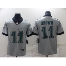 Men's Philadelphia Eagles #11 A. J. Brown Gray Vapor Untouchable Limited Stitched Jersey