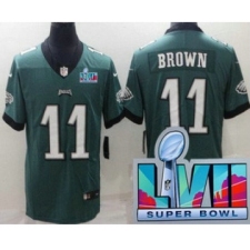 Youth Philadelphia Eagles #11 AJ Brown Limited Green Super Bowl LVII Vapor Jersey