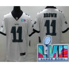 Youth Philadelphia Eagles #11 AJ Brown Limited White Super Bowl LVII Vapor Jersey