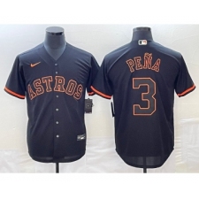 Men's Houston Astros #3 Jeremy Pena Lights Out Black Fashion Stitched MLB Cool Base Nike Jersey