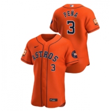 Men's Houston Astros #3 Jeremy Pena Orange 60th Anniversary Flex Base Stitched Baseball Jersey