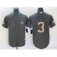 Men's Nike Houston Astros #3 Jeremy Pena Green Salute To Service Stitched MLB Cool Base Jersey
