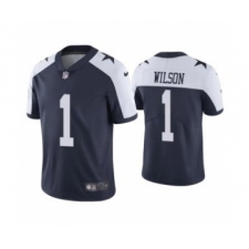 Men's Dallas Cowboys #1 Cedrick Wilson Navy Thanksgiving Vapor Limited Stitched Jersey