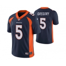 Men's Denver Broncos #5 Randy Gregory Navy Vapor Untouchable Limited Stitched Jersey