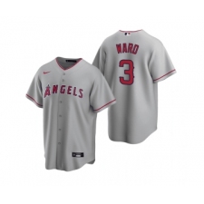 Men's Los Angeles Angels #3 Waylor Ward Grey Cool Base Stitched Jersey