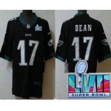 Men's Philadelphia Eagles #17 Nakobe Dean Limited Black Super Bowl LVII Vapor Jersey