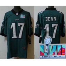 Men's Philadelphia Eagles #17 Nakobe Dean Limited Green Super Bowl LVII Vapor Jersey