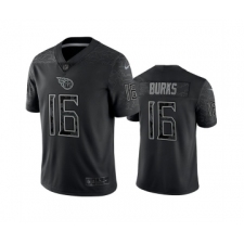 Men's Tennessee Titans #16 Treylon Burks Black Reflective Limited Stitched Football Jersey
