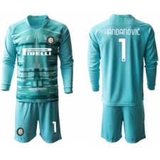 2020-21 Inter Milan lake blue goalkeeper 1# HANDANOVIC long sleeve soccer jerseys
