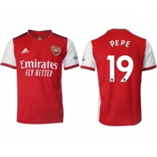 Arsenal F.C #19 Nicolas Pépé Red Home Soccer Jersey1