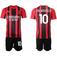 Men 2021-2022 Club AC Milan home red 10 Soccer Jersey