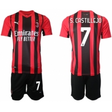 Men 2021-2022 Club AC Milan home red 7 Soccer Jerseys
