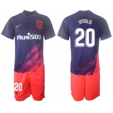 Men 2021-2022 Club Atletico Madrid away purple 20 Soccer Jersey