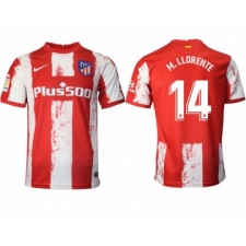 Men 2021-2022 Club Atletico Madrid home aaa version red 14 Nike Soccer Jersey