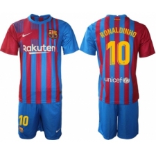 Men 2021-2022 Club Barcelona home blue 10 Nike Soccer Jersey