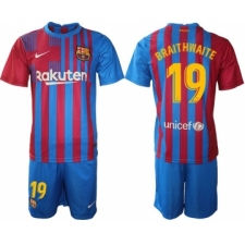 Men 2021-2022 Club Barcelona home blue 19 Nike Soccer Jersey