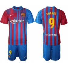 Men 2021-2022 Club Barcelona home blue 9 Nike Soccer Jersey
