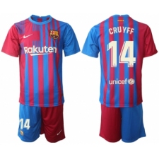 Men 2021-2022 Club Barcelona home red 14 Nike Soccer Jerseys