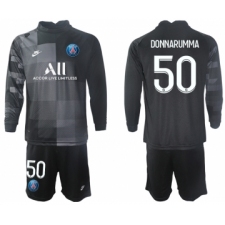 Men 2021-2022 Club Paris St German black goalkeeper Long Sleeve 50 Soccer Jersey