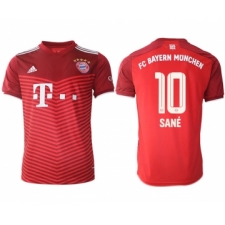 Men's FC Bayern München #10 Leroy Sané Red Home Soccer Jersey