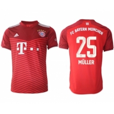 Men's FC Bayern München #25 Thomas Müller Red Home Soccer Jersey