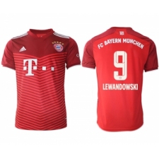 Men's FC Bayern München #9 Robert Lewandowski Red Home Soccer Jersey1