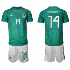 Men's Mexico #14 Javier Hernández Green Home Soccer Jersey Suit