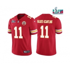 Men's Kansas City Chiefs #11 Marquez Valdes-Scantling Red Super Bowl LVII Patch Vapor Untouchable Limited Stitched Jersey