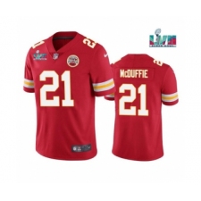 Men's Kansas City Chiefs #21 Trent McDuffie Red Super Bowl LVII Patch Vapor Untouchable Limited Stitched Jersey