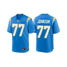 Men's Los Angeles Chargers #77 Zion Johnson Blue Limited Stitched Jersey