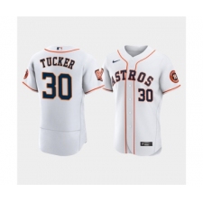 Men's Houston Astros #30 Kyle Tucker White 60th Anniversary Flex Base Stitched Baseball Jersey